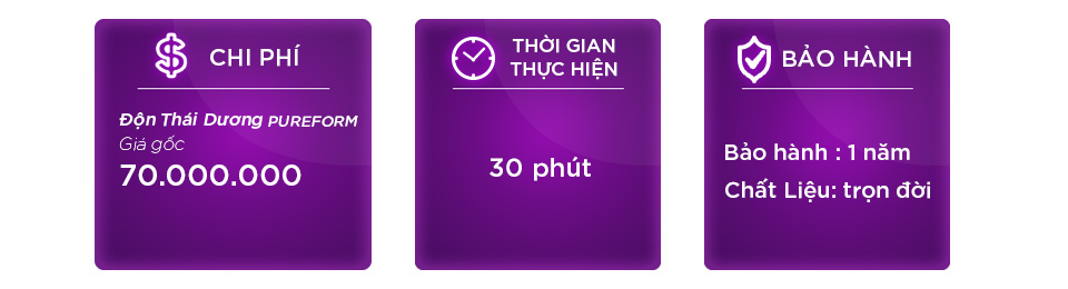 Chi phí độn thái dương Pureform tại Thẩm mỹ Hoàng Tuấn